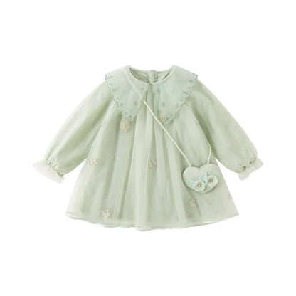 Spring Princess Baby Girl Dresses Toddler Baby Girls Long Sleeve Dress Baby Birthday Dress With Coin Wallet DB1233691