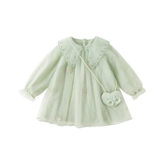 Spring Princess Baby Girl Dresses Toddler Baby Girls Long Sleeve Dress Baby Birthday Dress With Coin Wallet DB1233691