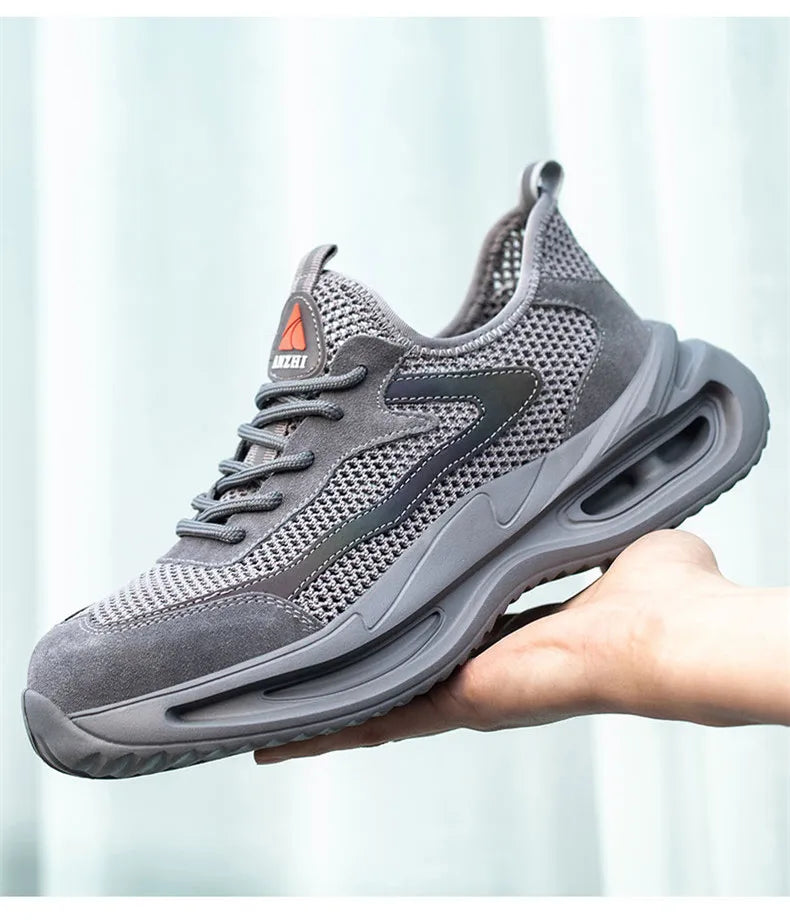 summer breathable work shoes with iron toe anti puncture security shoes work sneakers for men anti-slip Lightweight safety shoes