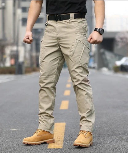Men's Slim Fit Casual Pants Spring Summer Multiple Pockets Micro Elasticity for Travel Camping Hiking Fishing