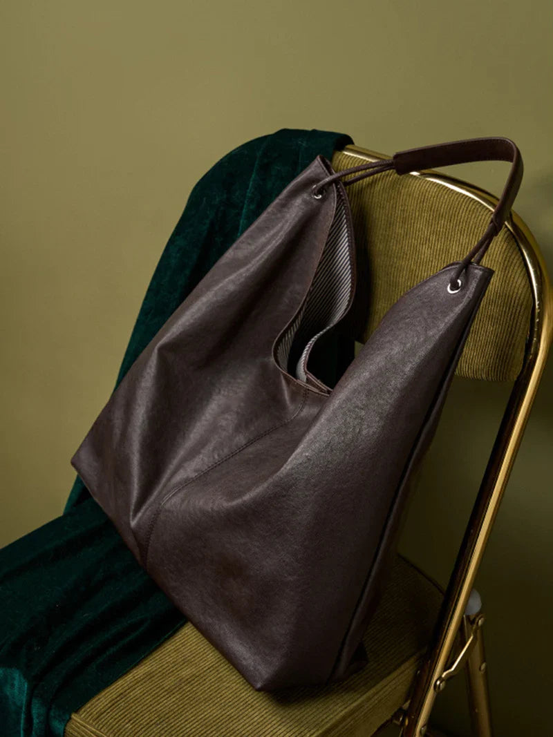 New Women's Large Capacity Genuine Leather Handbag Fashion Single Shoulder Underarm Bag for Ladies Commuting Stylish Girls Bag
