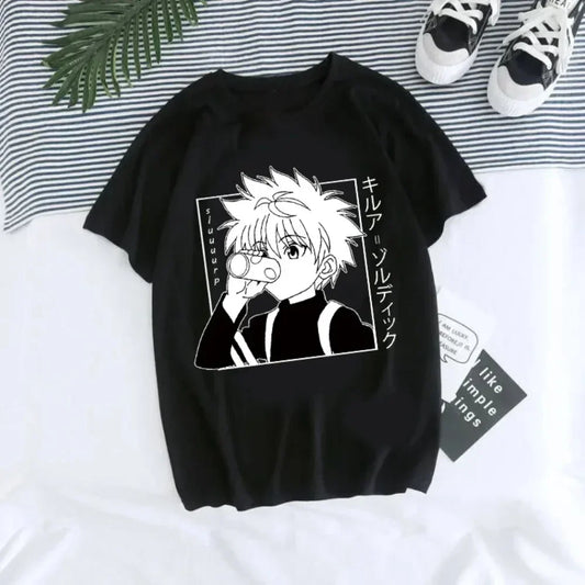Anime Hunter X Hunter T-shirt Japan Manga Hisoka Killua Zoldyck Kawaii Funny T Shirts Kurapika Devil Eye Short Sleeve Tee Tops