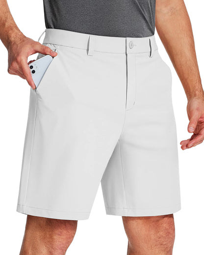 Golf Quick Dry Shorts Men Stretch Lighyweight Dress Work Casual Shorts with 4 Pockets Flat Front Hiking Shorts 9 Inch