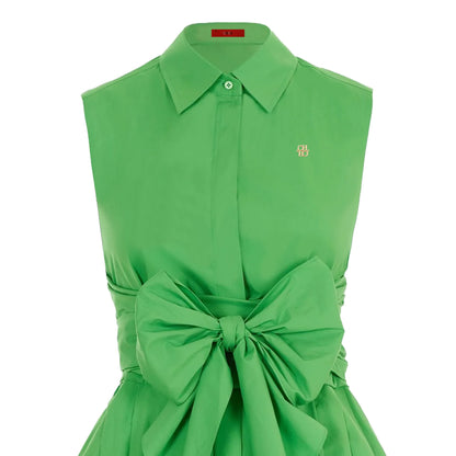 2024 Summer New Casual Commuting Elegant Lapel Women's Dress Fashion Solid color Ruched Buttoned V Neck Shirt Dresses