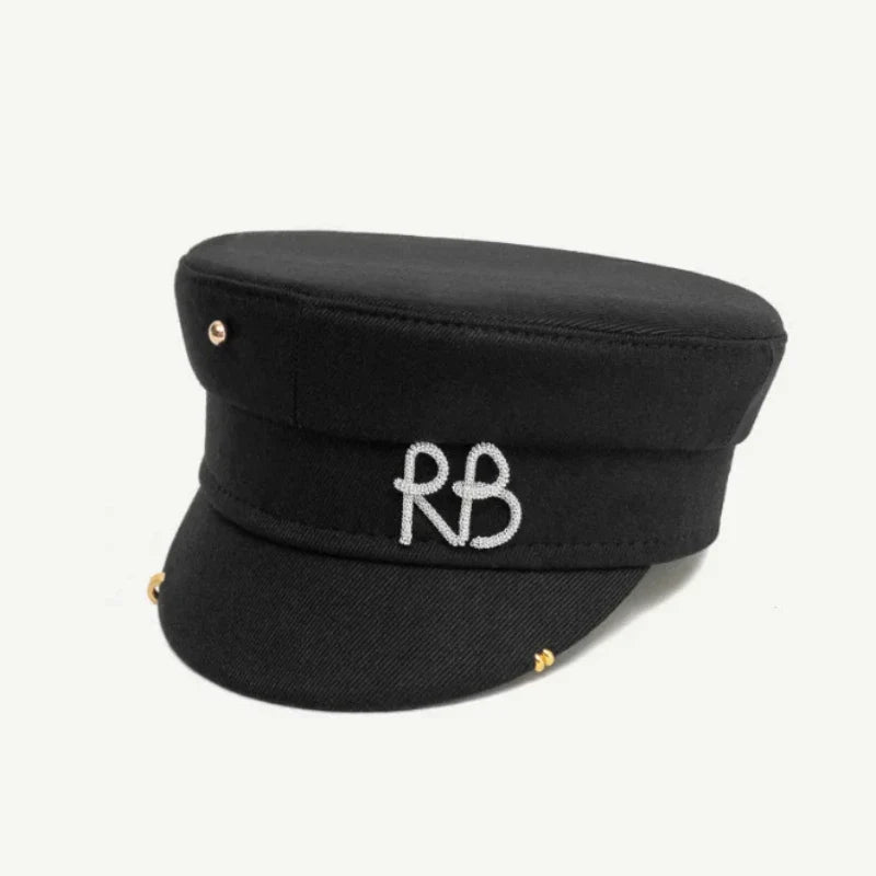 New  Women's Fashion Flat Cap British Retro Newsboy caps with Earrings Pierced Baker Boy Cap