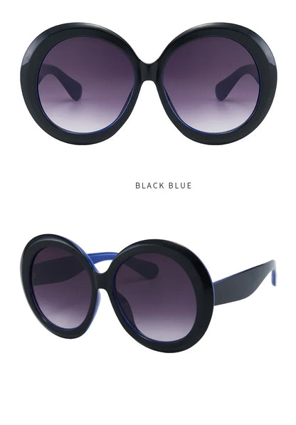 Retro Big Round Frame Sunglasses Lady Oversized Fashionable Street View Sunglasses Beach Resort Sunglasses
