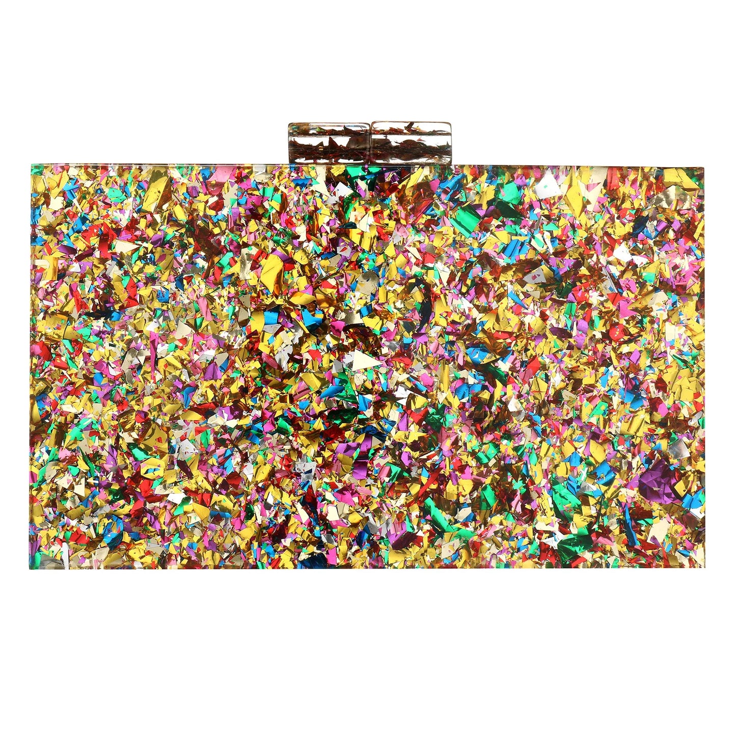 Women Handbags Evening Banquet Party Clutch Bag Rectangle Multicolor Geometric Trend Designed Acrylic Bags Chain Crossbody Bag