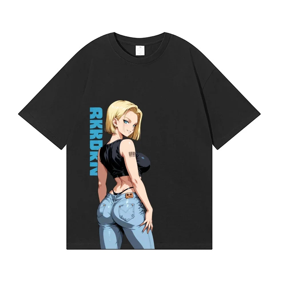 Dragon Ball Android 18 Japanese Style Classic Tee High-quality Streetwear Men's Clothing Women Clothing 2026 Summer New T Shirt