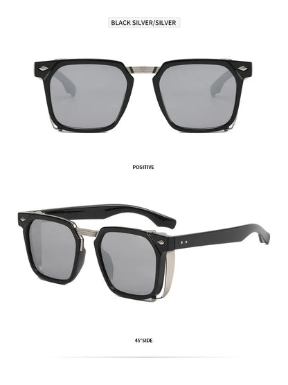 2023 Fashion Punk Sunglasses For Men Vintage Square Steampunk Glasses Luxury Sunglasses Women Trending Sonnenbrille Gafas De Sol