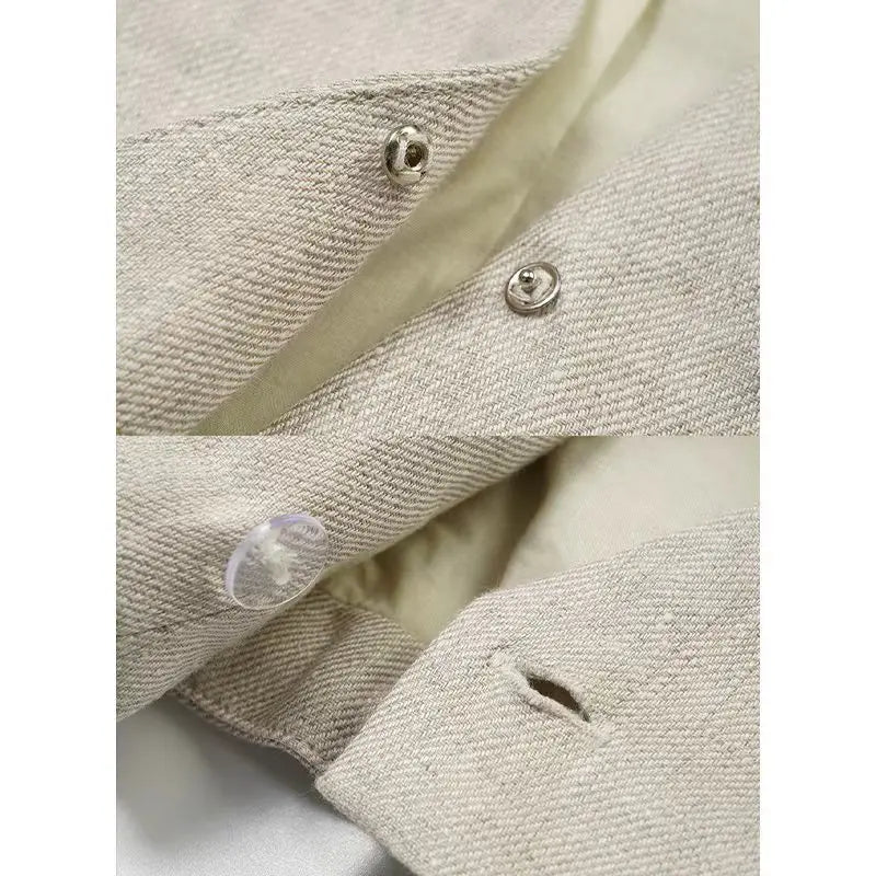 100% Linen Women's V-Neck Short Vest Tank Top 2026 New Arrival Summer Casual Sleeveless Tie-Front Linen Tops Camison Verano
