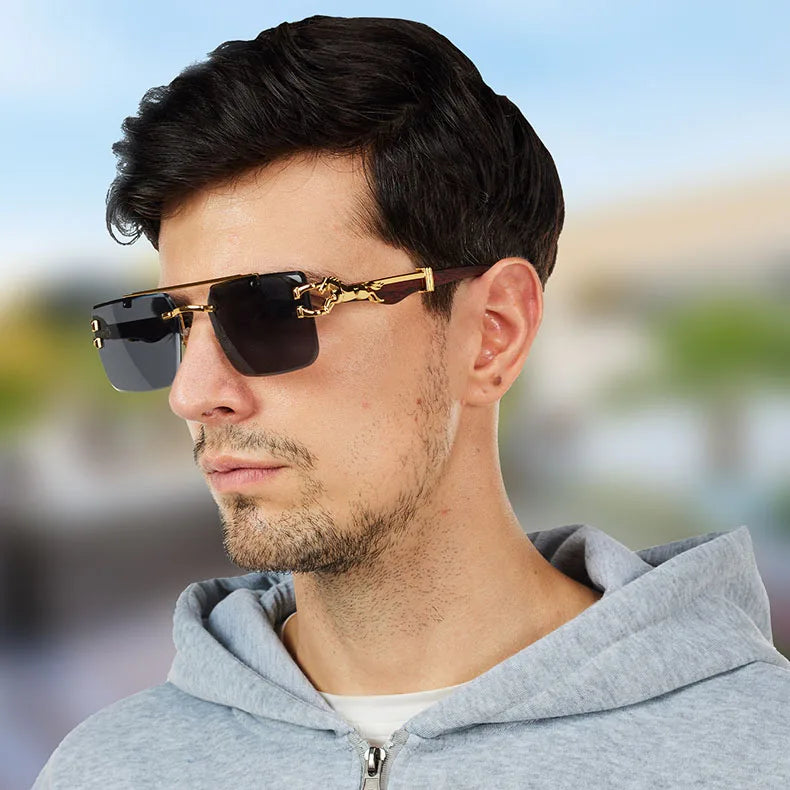 New Retro Rimless Sunglasses For Men Steampunk Sunglasses Women Punk Fashion Glasses Vintage Shades Gafas De Sol Sonnenbrill Sun