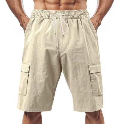 Casual Shorts Men Pants Men Sweatpants Joggers Fitness Clothing Multi-Pocket Work Shorts Relaxed-Fit Linen Pantaloncini Uomo