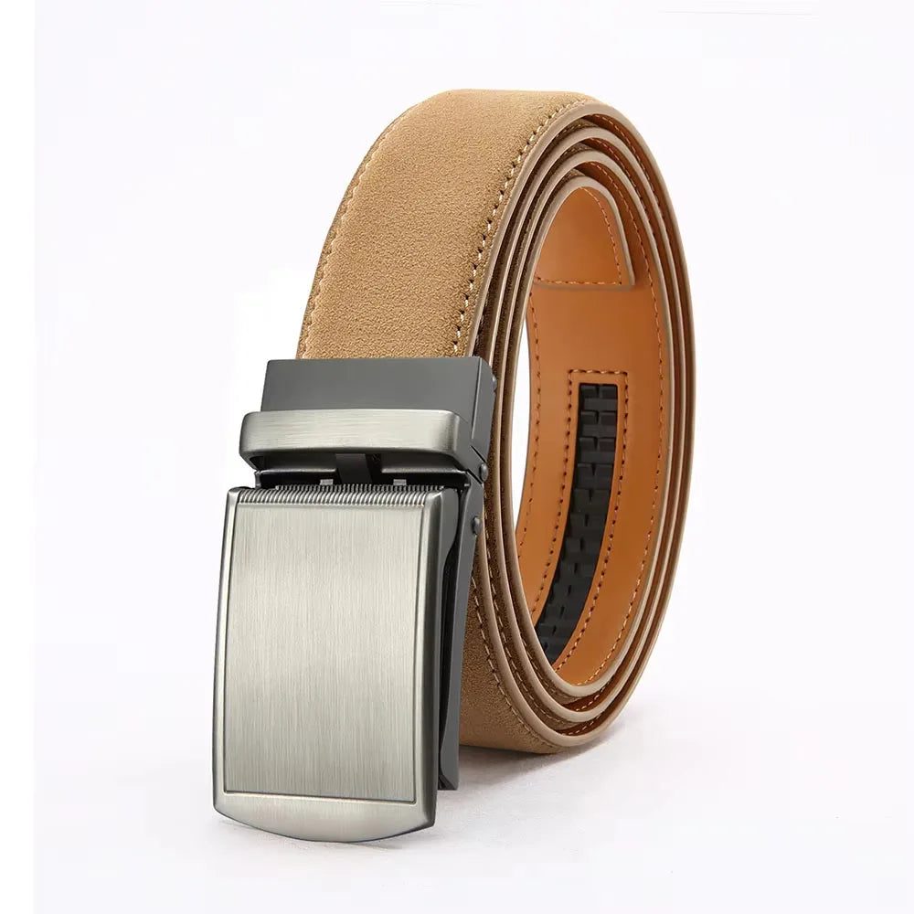 Men's High-Quality Belt 115cm 125cm 135cm Luxury Belt, Black Men's Automatic Buckle Jeans Men's Belt Suit Belt
