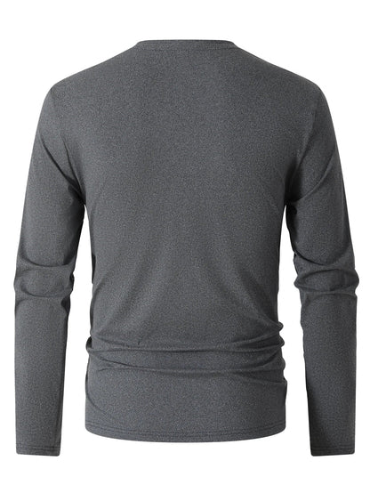 New Spring Autumn Style Everyday Wear Outdoor Sports Fashion Trendy Versatile Color Block V-neck Long Sleeve Men's Top