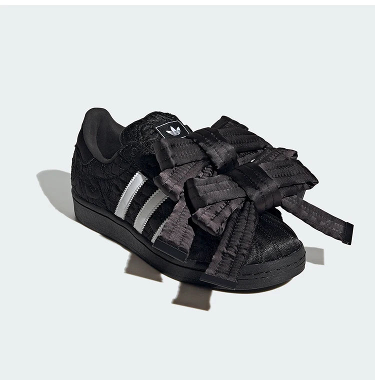 Official Authentic Three Stripes Women's Bow Casual Low-top Sneakers JR7978