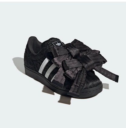 Official Authentic Three Stripes Women's Bow Casual Low-top Sneakers JR7978