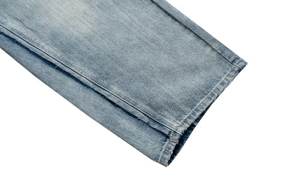 Double-layer Double Waist Patchwork Baggy Jeans for Men and Women Straight Casual Loose Denim Trousers Oversized