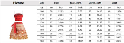 Summer Kids Princess Costume Children Disney Moana Halloween Dress Girl Vaiana Dinner Dress Ocean Adventure Pageant Disguise