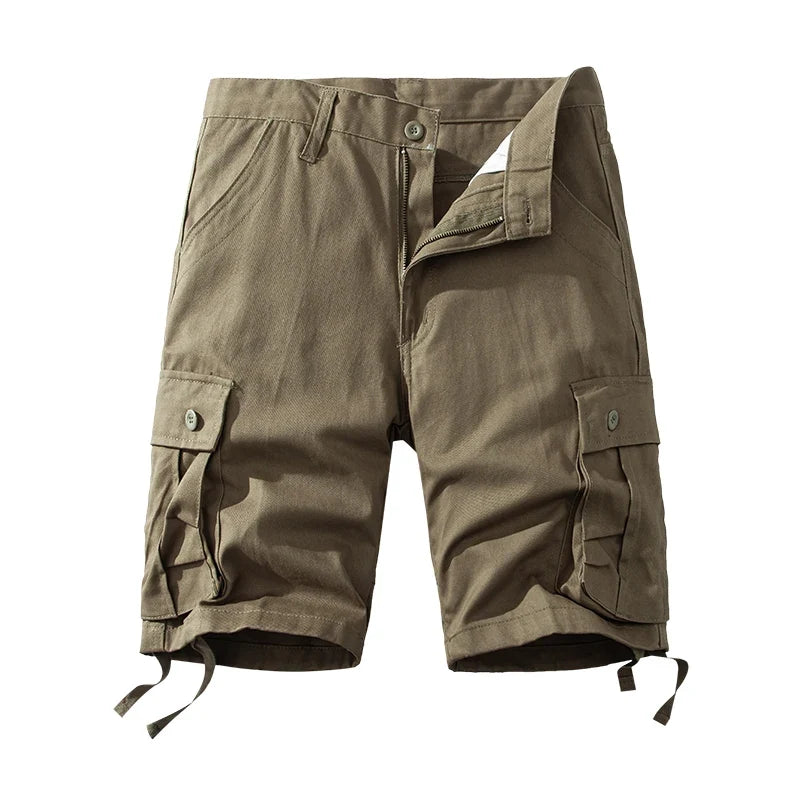 Men's Cotton Shorts Casual Sports Short Pants Tactical Bermuda Shorts American Style Knee Length Streetwear