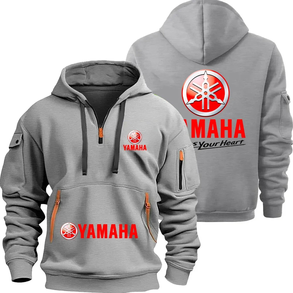 Yamaha Motorcycle Racing Team Men's Half Zipper Hoodie Spring Pullover Sweatshirt New 2026 Sports Clothing for Male