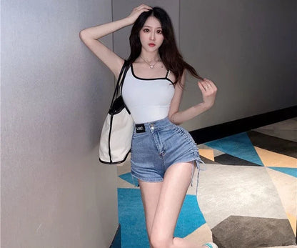 Sexy Womens Denim Shorts Tight High Waist Skinny Short Pants for Women To Wear Jeans Booty Korean Style Low Price Elasticty Hot