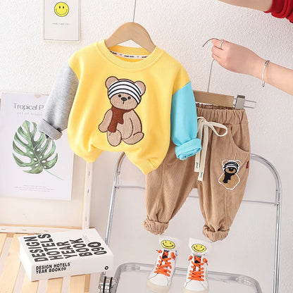 New Spring Autumn Baby Girls Clothes Suit Children Boys Cartoon T-Shirt Pants 2Pcs/Sets Toddler Casual Costume Kids Tracksuits