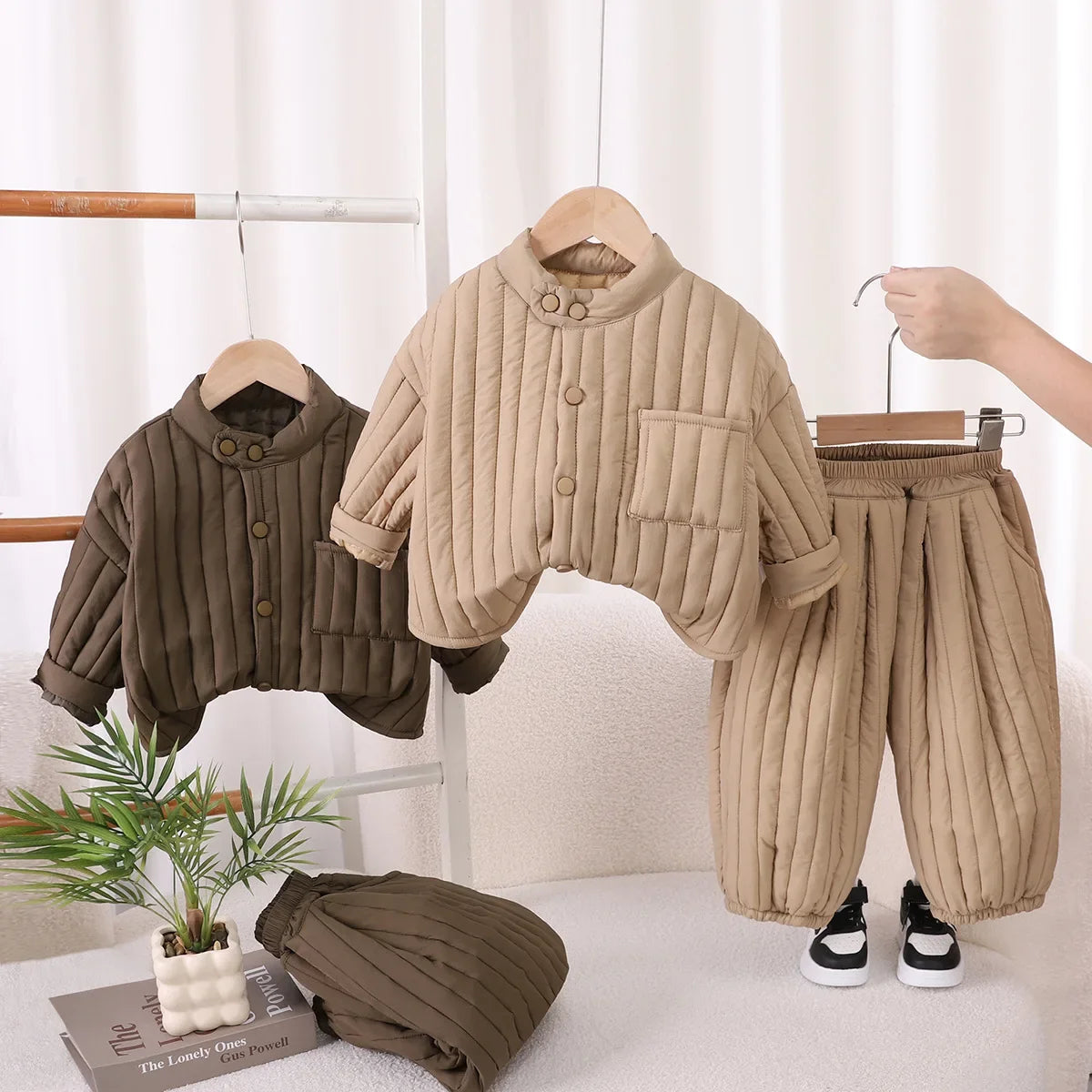 New Winter Baby Girls Clothes Set Children Boys Thick Warm Jacket Pants 2Pcs/Set Infant Clothing Toddler Costume Kids Tracksuits