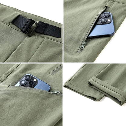 Male Hiking Pants Outdoor Waterproof Windproof Mountaineering Trousers Autumn With Belt Elasticity Fishing Cycling Cargo Pants