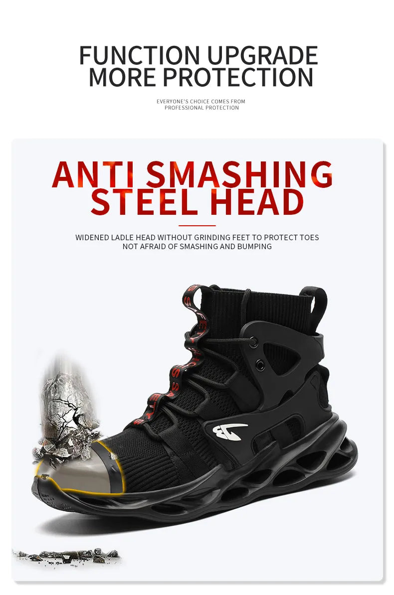 Construction Work Shoes Slip Resistant Lightweight Breathable Sneakers for Men Protection Safety Shoes Work Hiker Boots