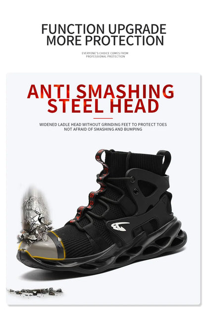 Construction Work Shoes Slip Resistant Lightweight Breathable Sneakers for Men Protection Safety Shoes Work Hiker Boots