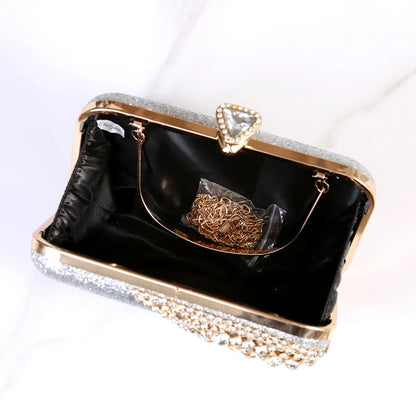 Rhinestone Women Bags Hollow Out Style Crystal Evening Bag Chain Shoulder Handbags Luxury Party Wedding Day Clutch Purse Handle