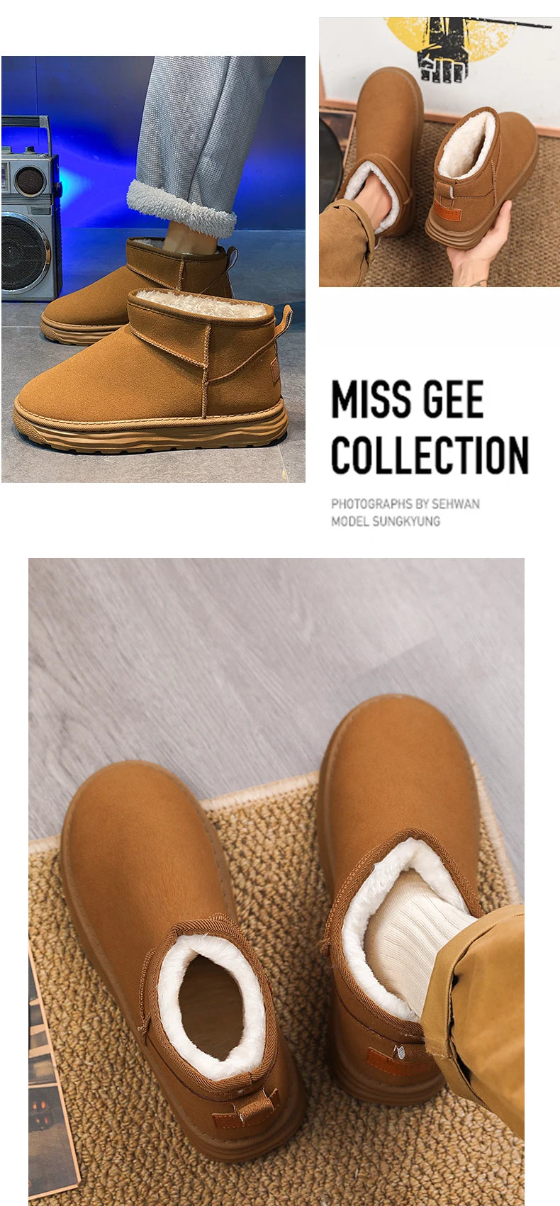 2025 Winter Snow Boots for Men New Fashion Australia Boots 39-47 Classic Top Quality Suede Leather Ankle Boots Warm Mens Shoes
