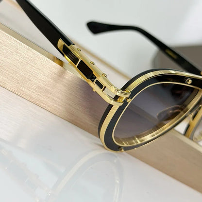 Luxury Classical Limited Edition Sunglasses Frame Oval Alloy Acetate High Quality for Men Women Uv400 for Prescription with Case