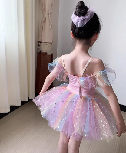 Summer Ballet Dress Girl Dance Costumes Ballet Leotards Casual Kids Dresses Tutu Ballerine Girls Clothes Vestidos Children's Day