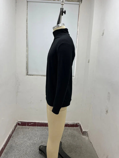 Men's Casual Sweater New V-neck Long Sleeve Pullover Outdoor Work Sweatshirts Autumn Lightweight Half Zipper Sweater Winter Top