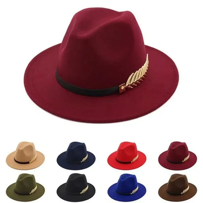 1 Pcs New Fashion Unisex Men Women Hat Woolen Wide Brim Jazz Cap Hats Hats for Women Sombrero Cawboy Fedora