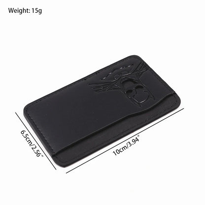 Leather Bat ID Wallet For Men Slim Card Holder Case Cover With Cutout Superhero Face Eyes Mask Gift For Teens Boy Friend Husband