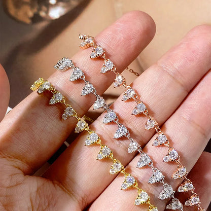 2mm/3mm D Color Moissanite Tennis Necklace s925 Sterling Silver 18inch Chain, Wedding Necklaces for Women Fine Jewelry