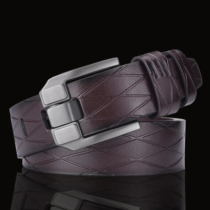 Pure Leather Belt, Men's Casual Leather Belt, Young People's Needle Buckle Denim Belt