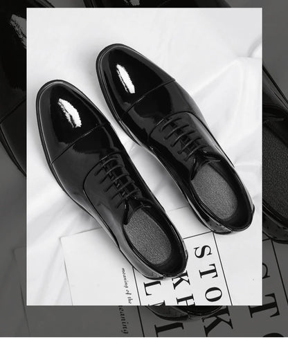 Korean Black White Leather Shoes for Men Big Size Business Casual Shoes Male Spring Autumn Lace Designer Fashion Shoe Man