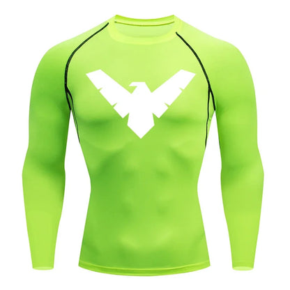 Summer Short Sleeve Compression Shirt Men Sports Top Running T Shirt Quick Dry Gym Workout Clothing Sun Protection Long Sleeve