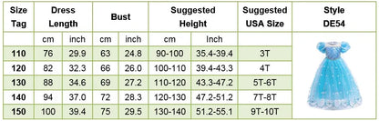 Children Snow Queen Costume Kids Elsa Cosplay Performance Sequins Disguise Girls Princess Party Elegant Fantasy Halloween Dress