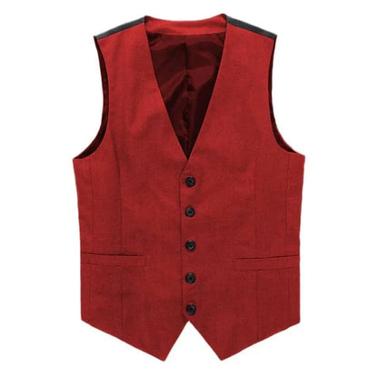 Men Vest Gray V Neck Single Button Solid Waistcoat For Wedding Birthday Banquet Party Business Work Daily Men Suit Vest ﻿