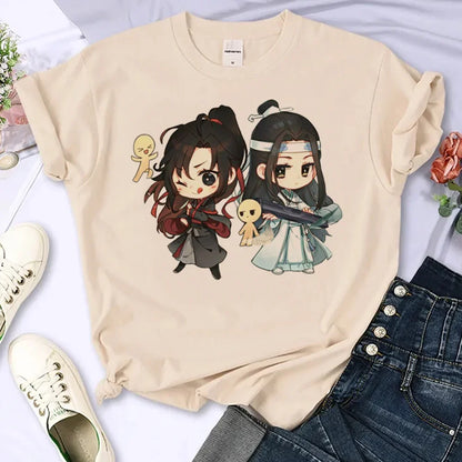 Mo Dao Zu Shi T-shirts Women Japanese Manga Summer Top Female Manga Clothing Personalized Loose Round Neck T Shirt Top