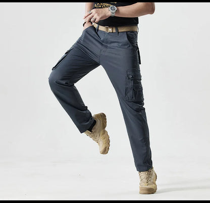 Autumn Work Pants Men Multi-pockets Cargo Trousers Casual Wear-resistant Workwear Spring Straight Pant Outdoor Hiking Trousers