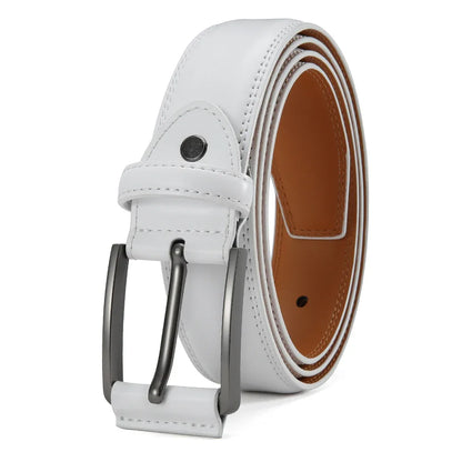 Men Belts High Quality Genuine Leather LONG Large Pin Buckle Metal Automatic Buckle Male Belts Strap Male