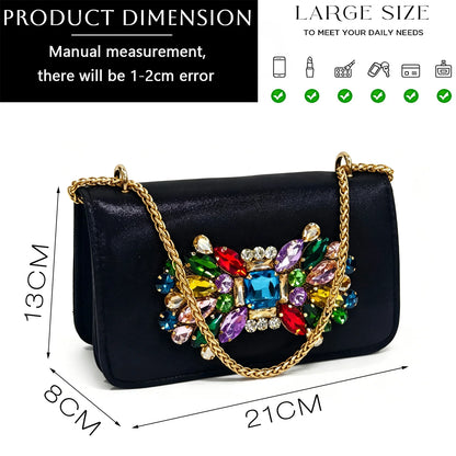 2026 Silver Rhinestone Mules Matching Bag Set Women Peep Toe Block Heel Sandals Wedding Evening Crossbody Handbag