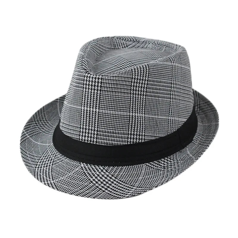 Summer Fedoras for Men Middle old aged Cap Linen Panama Solid  Jazz Hat Cowboy  Men's Women's  British Party Sun Hat