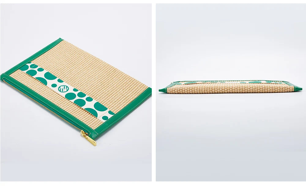 Handmade Woven Clutch Bag Ribbon Embellished Niche Style Clutch Bag