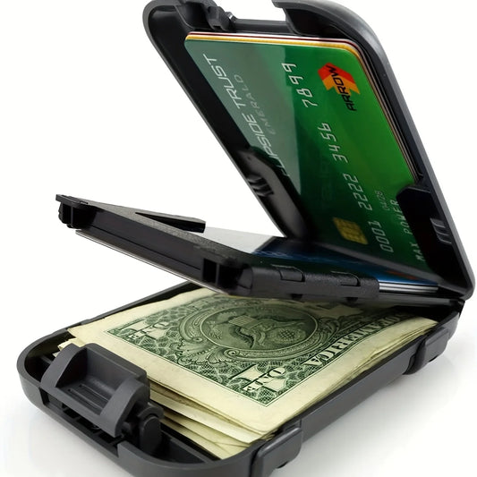 Portefeuille métallique, portefeuille minimaliste bloquant le RFID, portefeuille ultra fin en aluminium pour hommes, pince à billets, porte-cartes de crédit